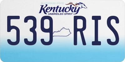 KY license plate 539RIS