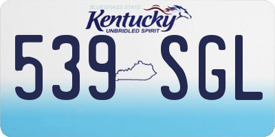 KY license plate 539SGL