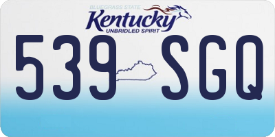 KY license plate 539SGQ