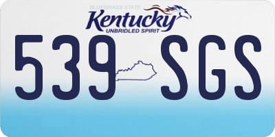 KY license plate 539SGS