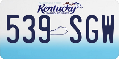 KY license plate 539SGW