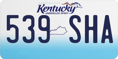 KY license plate 539SHA