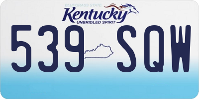 KY license plate 539SQW