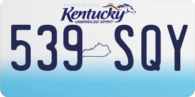 KY license plate 539SQY