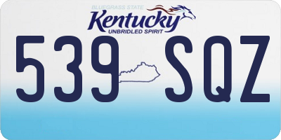 KY license plate 539SQZ