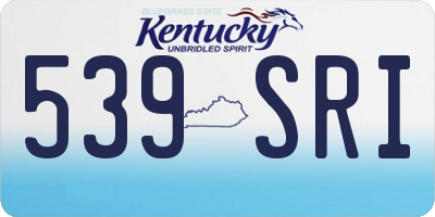 KY license plate 539SRI