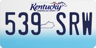 KY license plate 539SRW