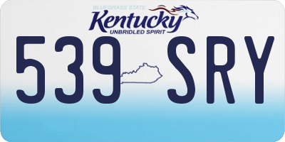 KY license plate 539SRY