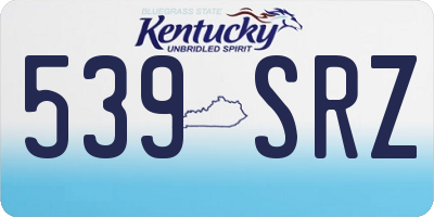 KY license plate 539SRZ
