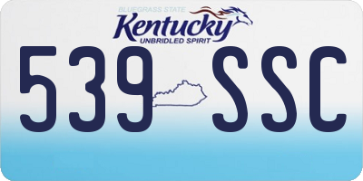 KY license plate 539SSC