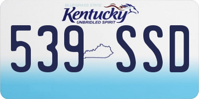 KY license plate 539SSD