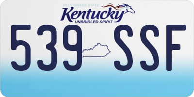 KY license plate 539SSF