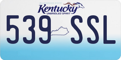 KY license plate 539SSL