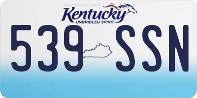 KY license plate 539SSN