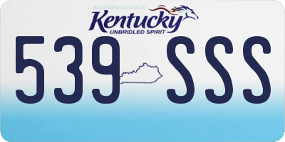 KY license plate 539SSS