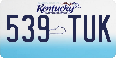 KY license plate 539TUK