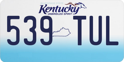 KY license plate 539TUL
