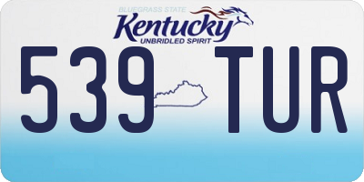 KY license plate 539TUR