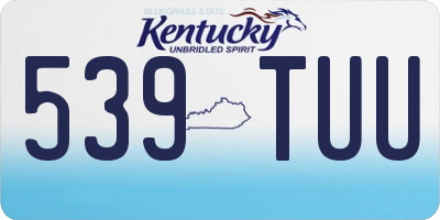 KY license plate 539TUU