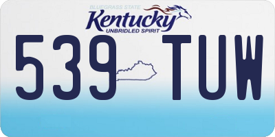 KY license plate 539TUW