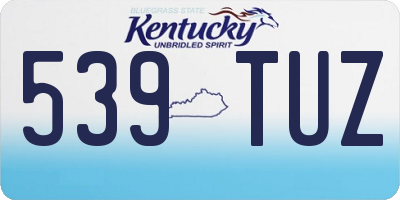 KY license plate 539TUZ