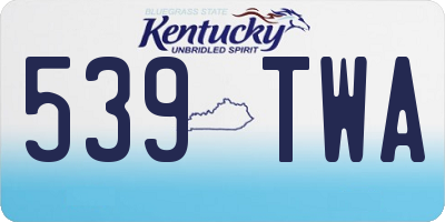 KY license plate 539TWA