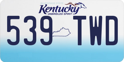 KY license plate 539TWD