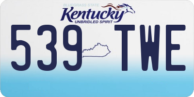 KY license plate 539TWE