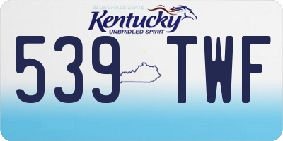 KY license plate 539TWF