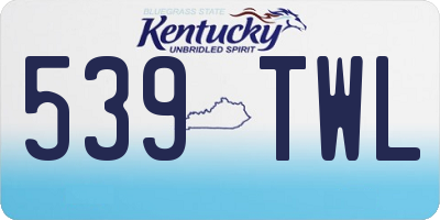 KY license plate 539TWL