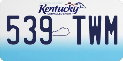 KY license plate 539TWM