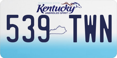 KY license plate 539TWN