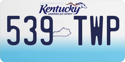 KY license plate 539TWP