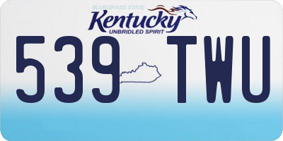 KY license plate 539TWU