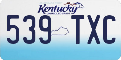 KY license plate 539TXC