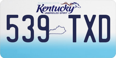 KY license plate 539TXD