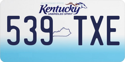 KY license plate 539TXE