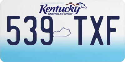 KY license plate 539TXF