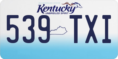 KY license plate 539TXI