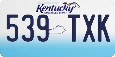 KY license plate 539TXK