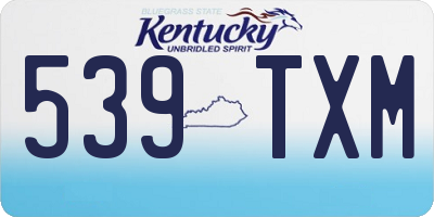 KY license plate 539TXM