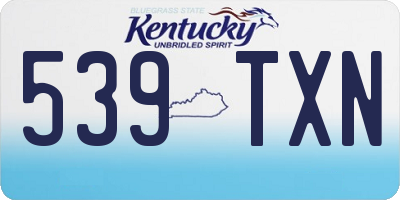 KY license plate 539TXN