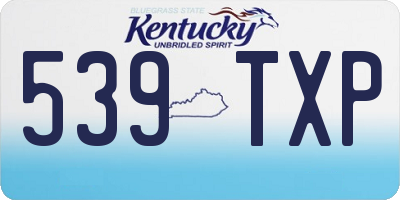 KY license plate 539TXP