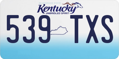 KY license plate 539TXS
