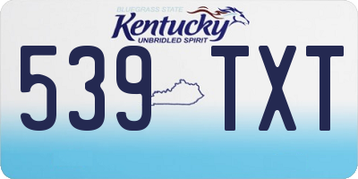 KY license plate 539TXT