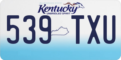 KY license plate 539TXU