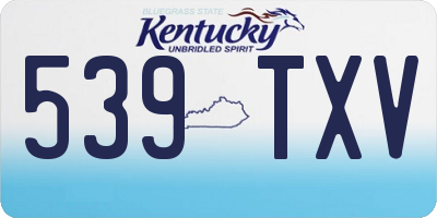 KY license plate 539TXV