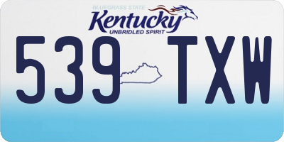 KY license plate 539TXW