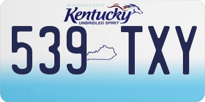 KY license plate 539TXY