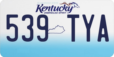 KY license plate 539TYA